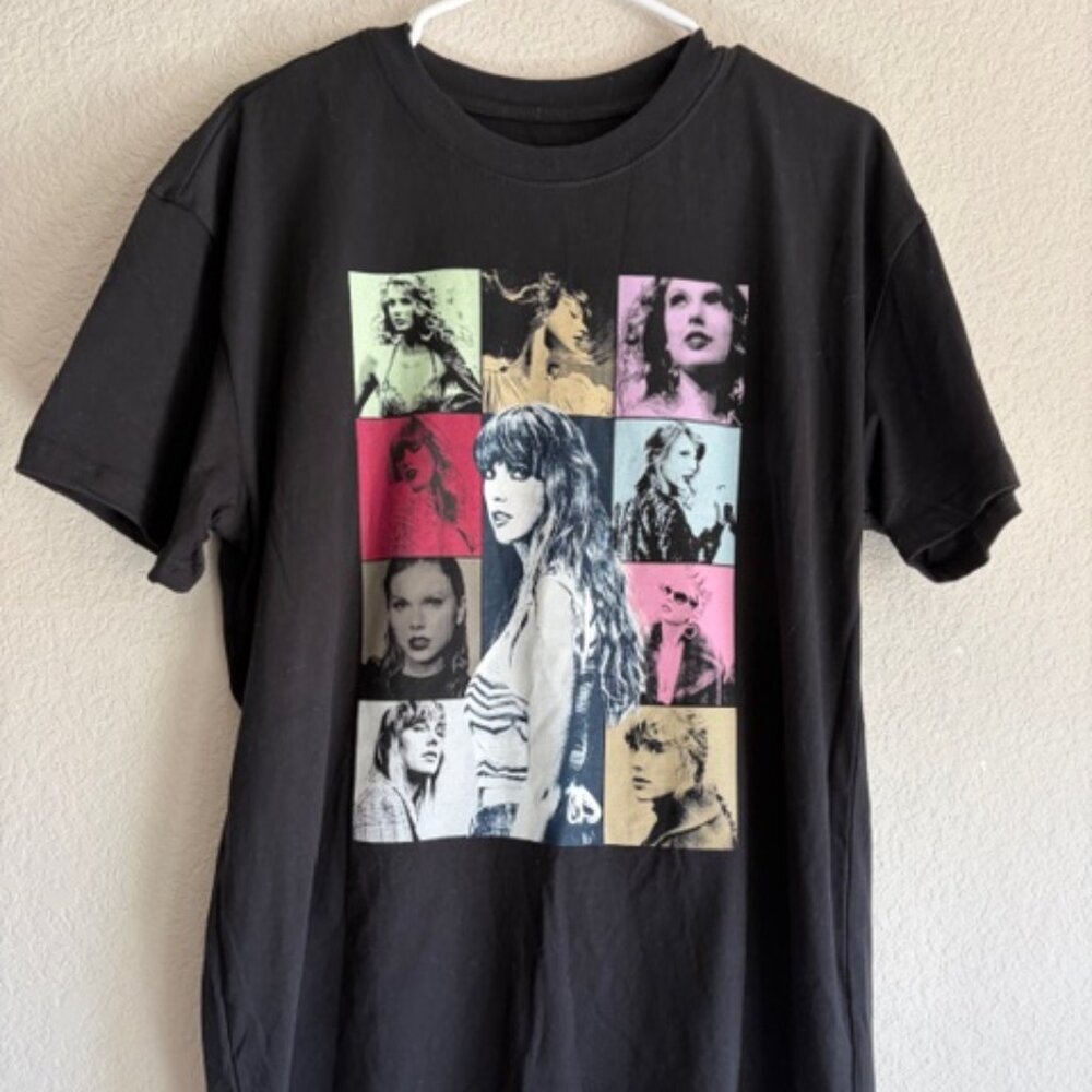 Taylor Swift The Eras Tour Merch Dates Double Sided T Shirt Women's Sz Med MUSIC